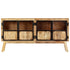 Rustika Rowe -  Sideboard Brown and Black 160x30x80 cm Solid Rough Mango Wood